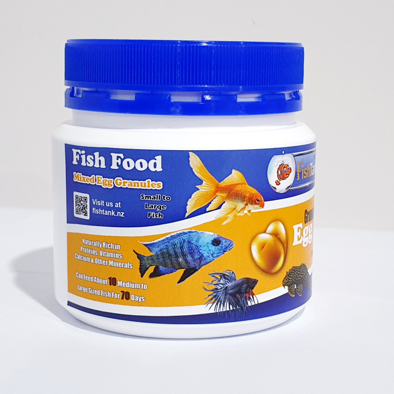 FishTank NZ - Egg Granules 250g Jar | For Cichlids, Goldfish, Bettas, Plecos, etc.