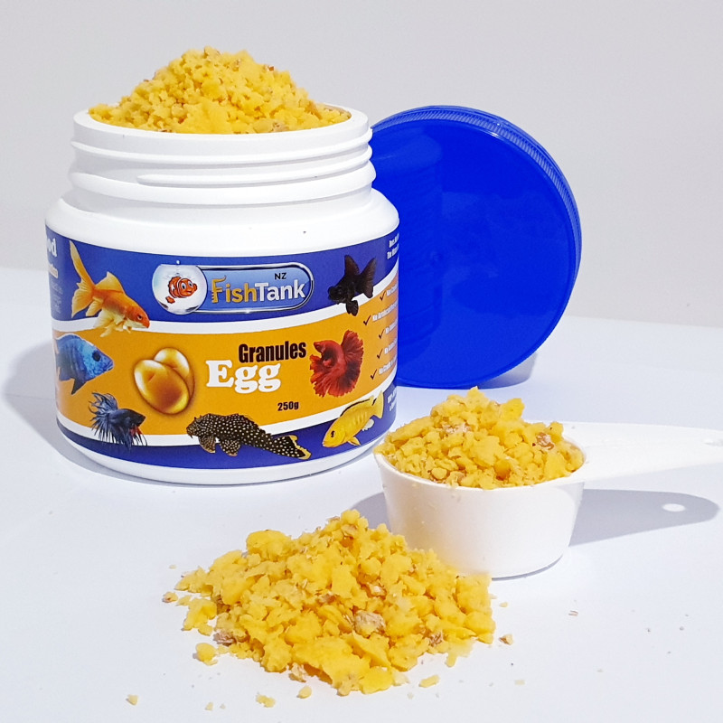 FishTank NZ - Egg Granules 250g Jar | For Cichlids, Goldfish, Bettas, Plecos, etc.