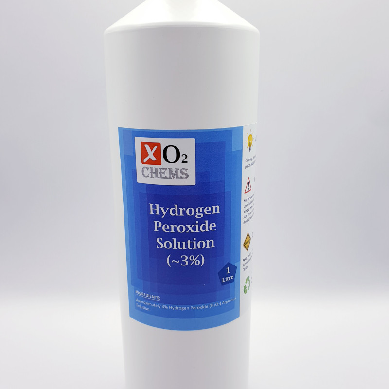 XO2 CHEMS Food Grade 3% Hydrogen Peroxide Solution 1 L | 1000ml (Highest Purity) & Tech Grade 3% Hydrogen Peroxide Solution 1L | 1000ml - 2 in 1 Combo