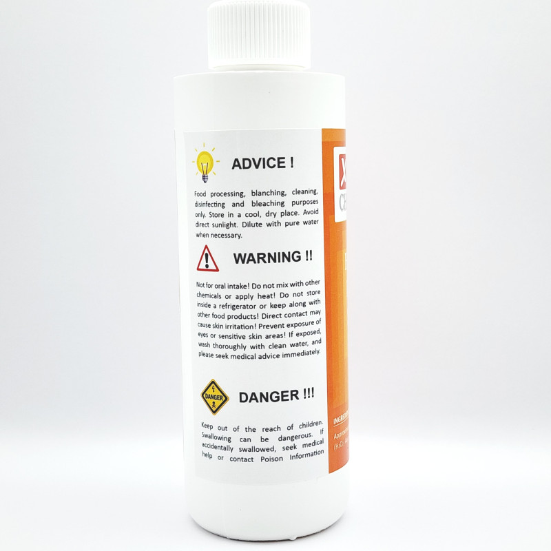 XO2 CHEMS Hydrogen Peroxide 3% Solution 250ml (Food Grade)